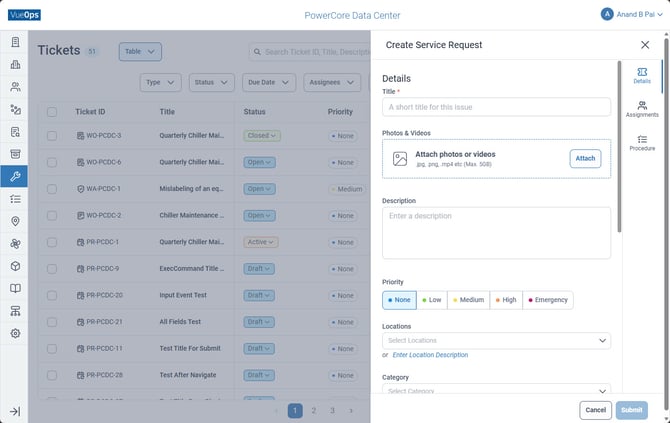 Service Requests - Create Service Requests
